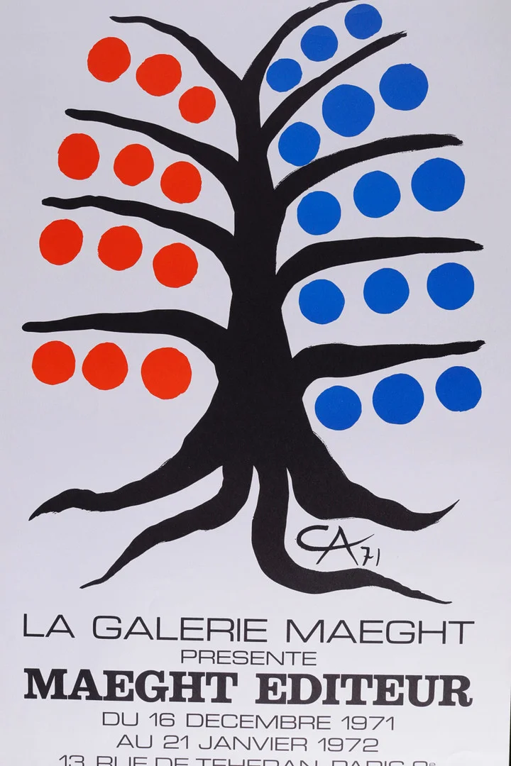 ALEXANDER CALDER. Utställningsaffisch, färglitografiskt tryck, Galerie Maeght, 1971-1972. — Engravings & Prints — Halmstads Auktionskammare