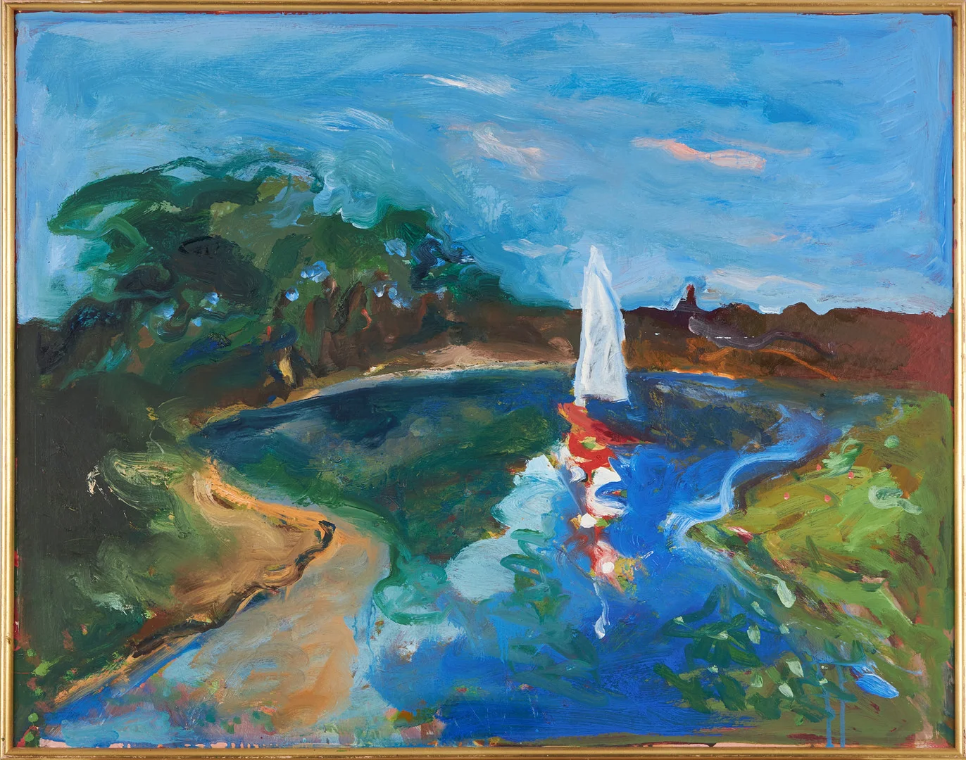 SVEN HOLM. "Natthamnen", skärgårdsmotiv, olja på pannå, á tergo signerad, daterad 1972. — Paintings — Stockholms Auktionsverk Magasin 5