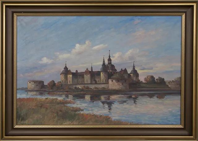 LAGE CARLSSON. OLJA på duk, Kalmar Slott, signerad, 1900-tal.