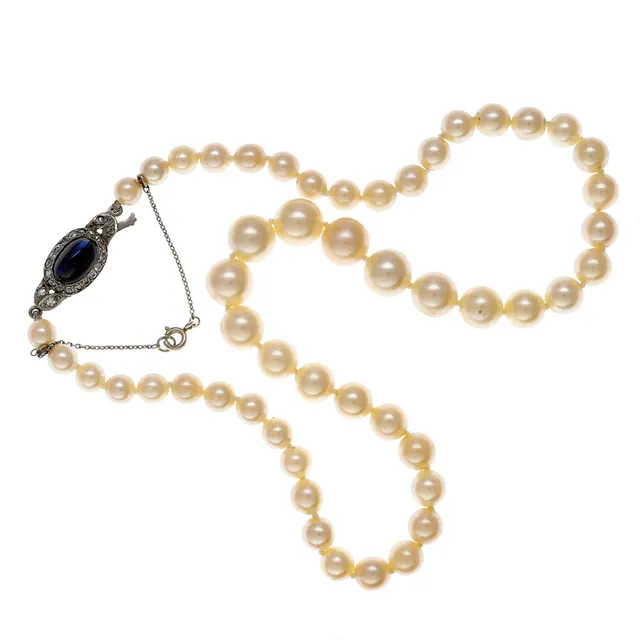 Art Deco pearls necklace, circa 1930.