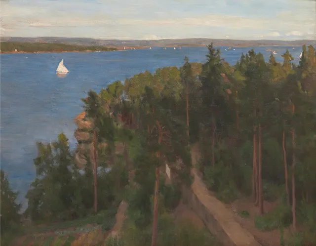 Werenskiold, Erik — Utsikt fra Lysaker mot Bygdøy