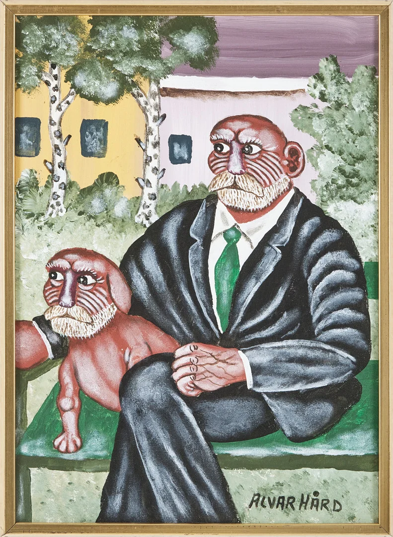 ALVAR HÅRD (1918-2011). "Sådan herre, sådan hund", olja på duk. — Paintings — Stockholms Auktionsverk Magasin 5