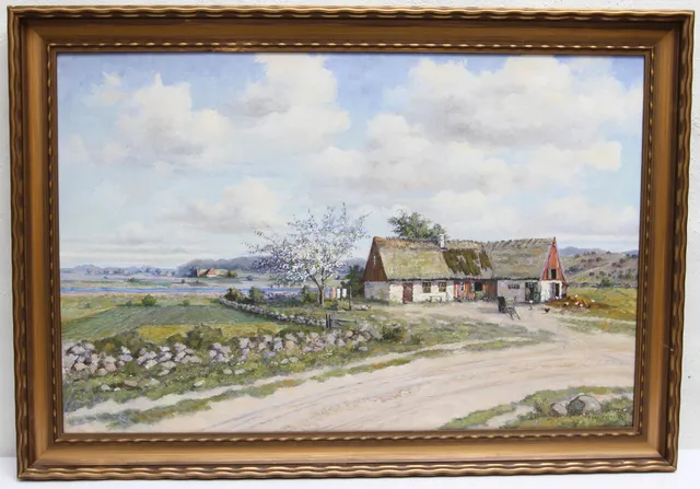 CARL MÅNSSON. Skånegård. Olja på duk, signerad.