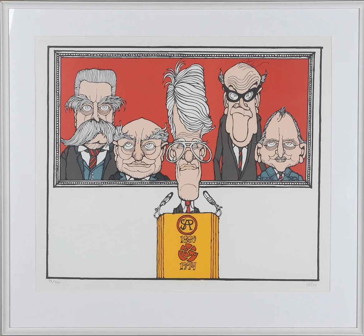 EWERT KARLSSON. 1918-2004, färglitografi, " Socialdemokrater, SAP, " signerad numrerad 45/350. — Engravings & Prints — Gomér & Andersson Norrköping
