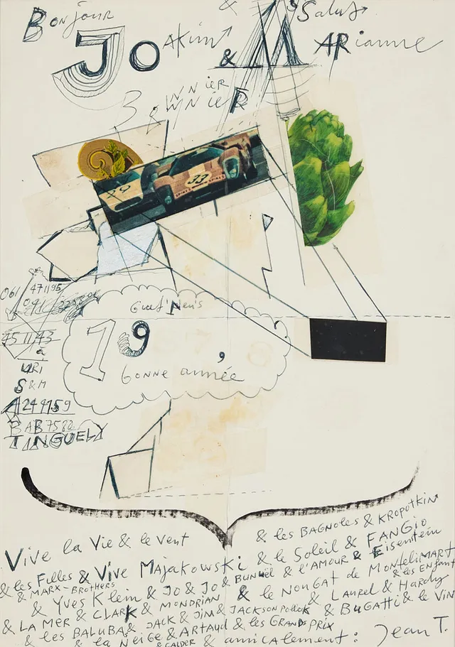 JEAN TINGUELY. Utan titel (Bonjour Joakim & Salut Marianne).