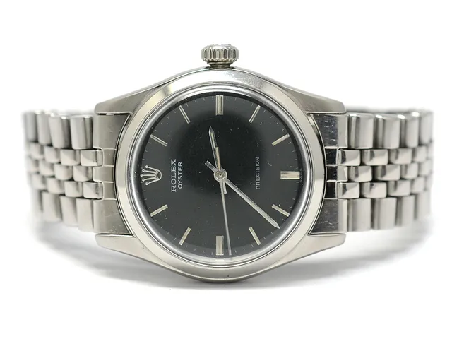 ROLEX, Oyster Precision, Ref nr. 6282, Serie nr. 66591, Cal , Verk nr. 32704, Boett nr. 6282, herrur, 34,5 mm, stål, manuell, plexiglas, skadad urtavla, Jubileelänk, viklås, ca 1955.