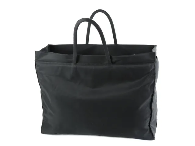 VÄSKA, PRADA, Tessuto Double, svart nylon, 45x36x14 cm, cert. finns.