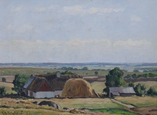 OSSIAN GYLLENBERG. olja på duk, "Höstdag" landskap.