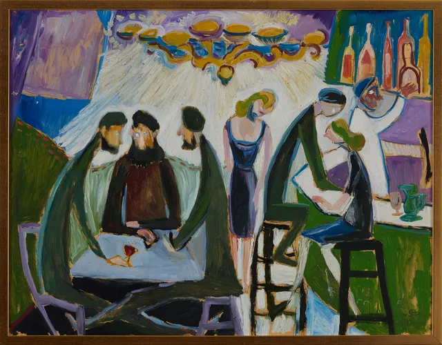 SVEN STORM. Parisscen, signerad och daterad Sven Storm -1950, olja på pannå.