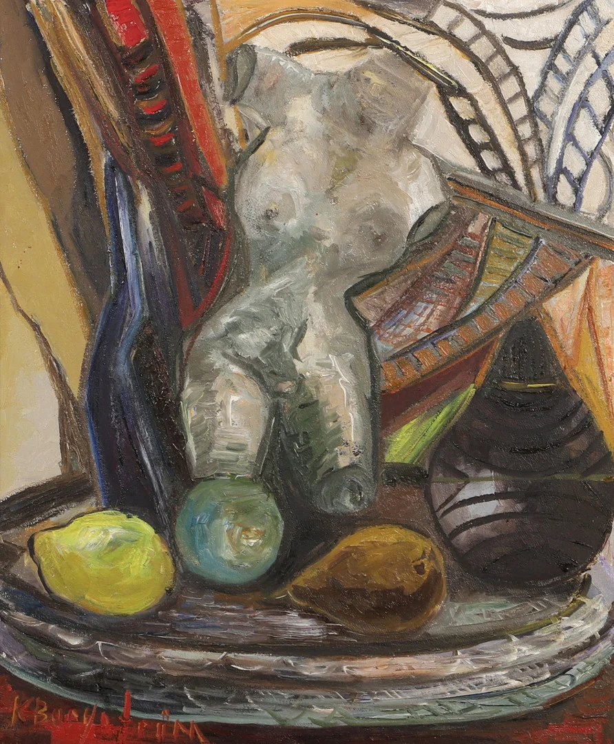KARIN BORGSTRÖM. Stilleben, olja på duk, signerad K. Borgström. — Paintings — Helsingborgs Auktionskammare