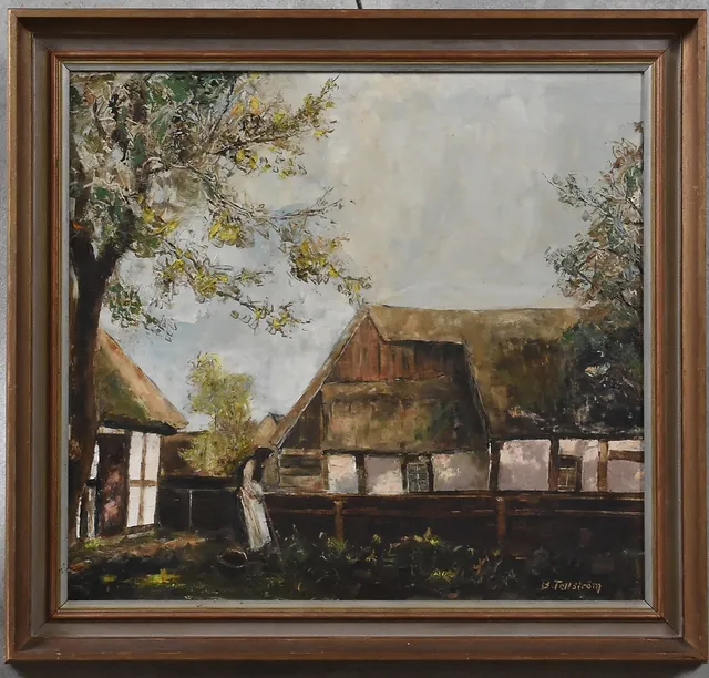 BROR TELLSTRÖM. 1891-1983, olja på duk "Motiv från Viken " signerad.