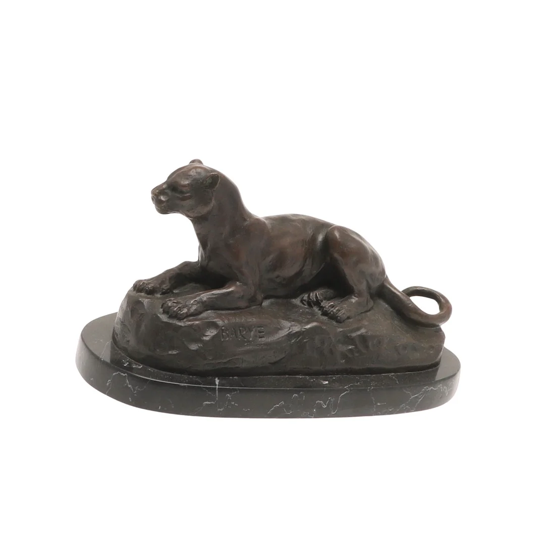 AFTER ANTOINE-LOUIS BARYE (1795-1875), BRONZE PATINATED STUDY OF A PANTHER. — Sculptures & Bronzes — Lawrences Auctioneers