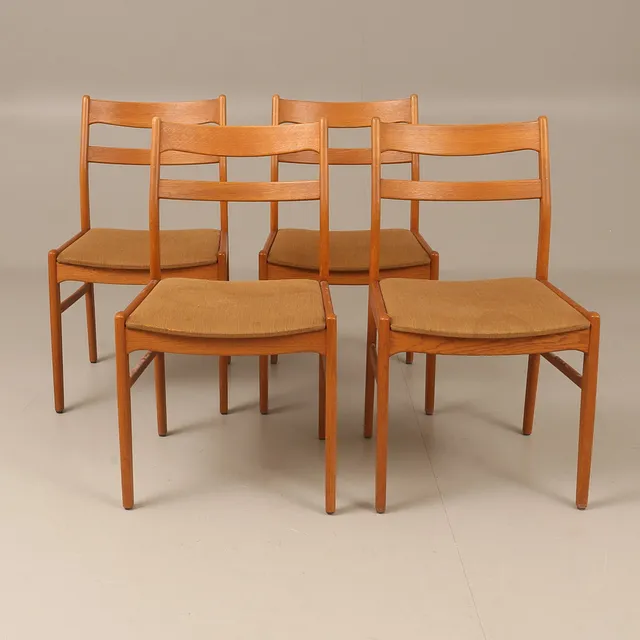 STOLAR, 4 stycken, ek, 1960-tal.