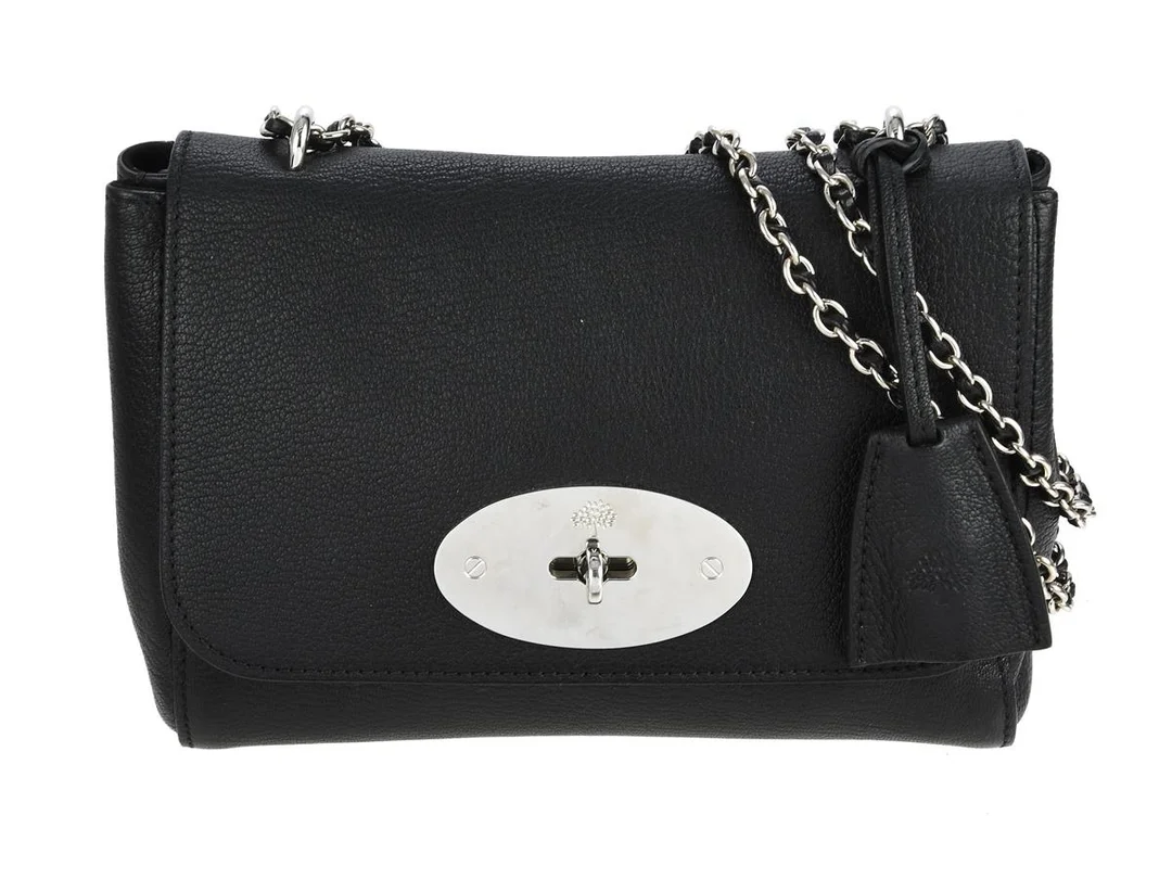VÄSKA, MULBERRY, Lily, svart skinn, silverfärgade beslag, 20x15x5 cm, dustbag. — Accessoarer/Väskor — Kaplans