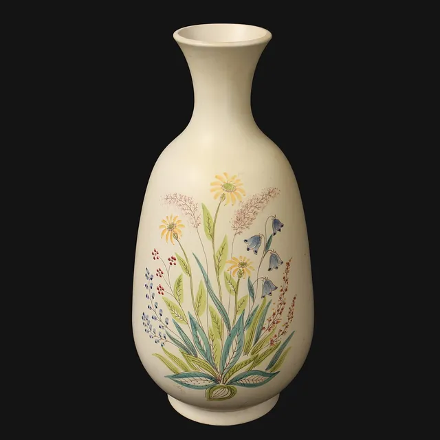 VAS, Porslin med blomsterdekor, Lars Thorén, Rörstrand, 1960- tal.