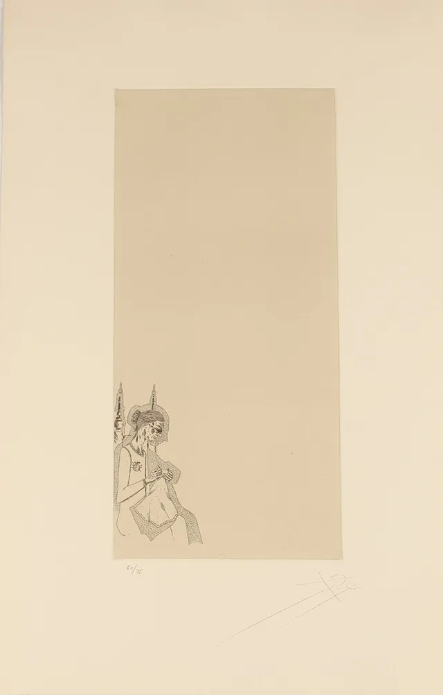 JOAN PONÇ. "dona cosint" serie la metamorfosis de kafka. estampación al aguafuerte sobre papel. polígrafa obra gráfica. firmada y justificada a lápiz. 1978.
