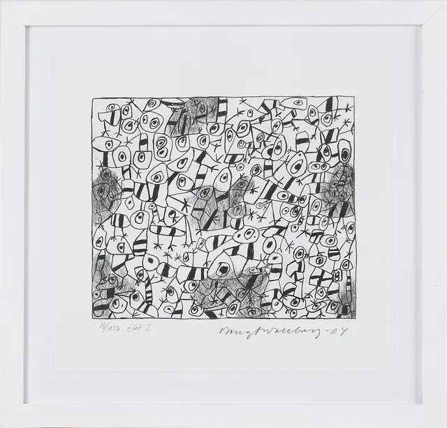 BENGT WALLBERG (1931-2004). Komposition, 2004, färglitografi, 16/250.