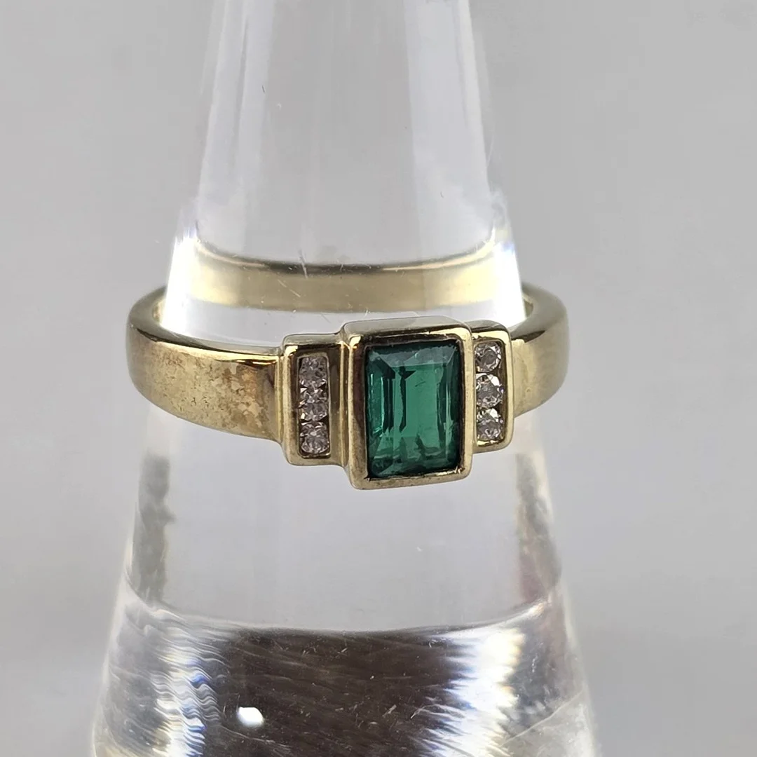 - TURMALINRING - Gelbgold 333/000 (8 Karat), Ringgröße 56/57. — Rings — Auktionshaus Blank