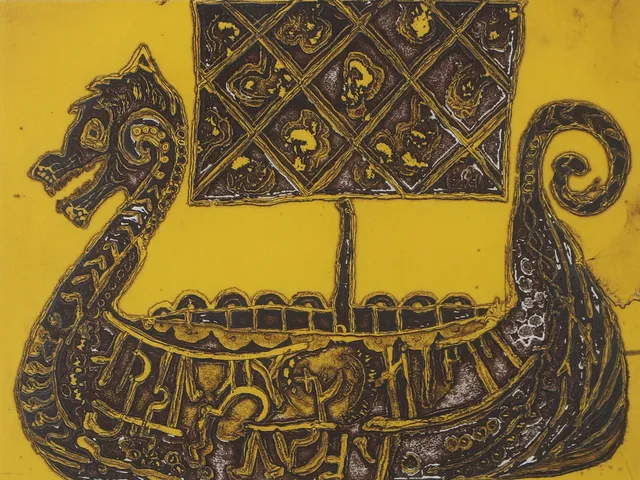 PETER NORDSTRÖM. Vikingaskepp, etsning, signerad.
