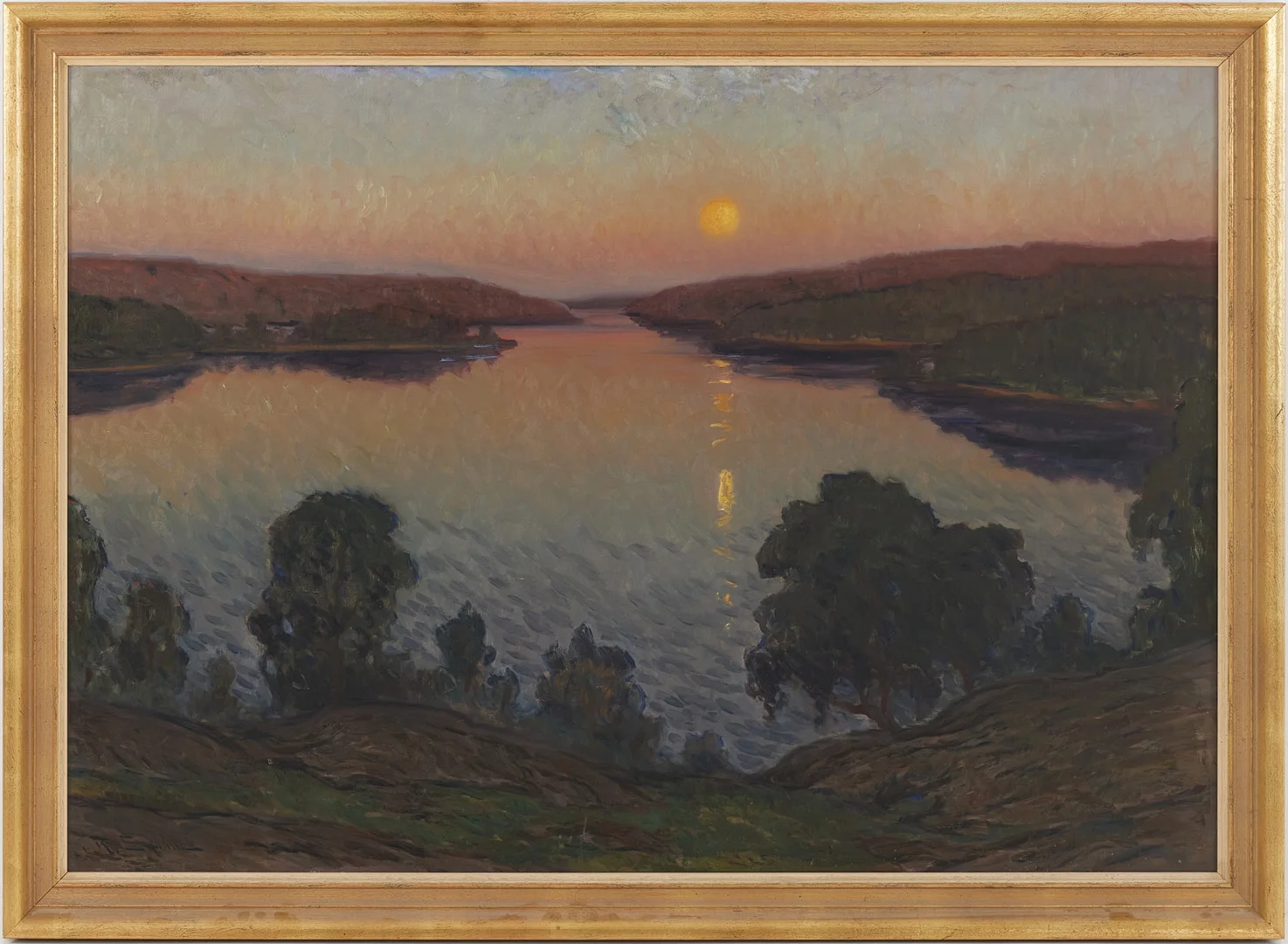 RAGNAR SWAHN. Månskenslandskap, olja på duk, signerad. — Paintings — Stockholms Auktionsverk Magasin 5