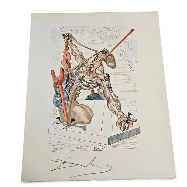SALVADOR DALÍ. Divina comedia, litografía sobre papel firmada en plancha y a lápiz.