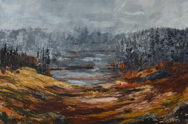 LENNART LARSSON. "Från Högvålen", olja på duk, signerad på baksida.