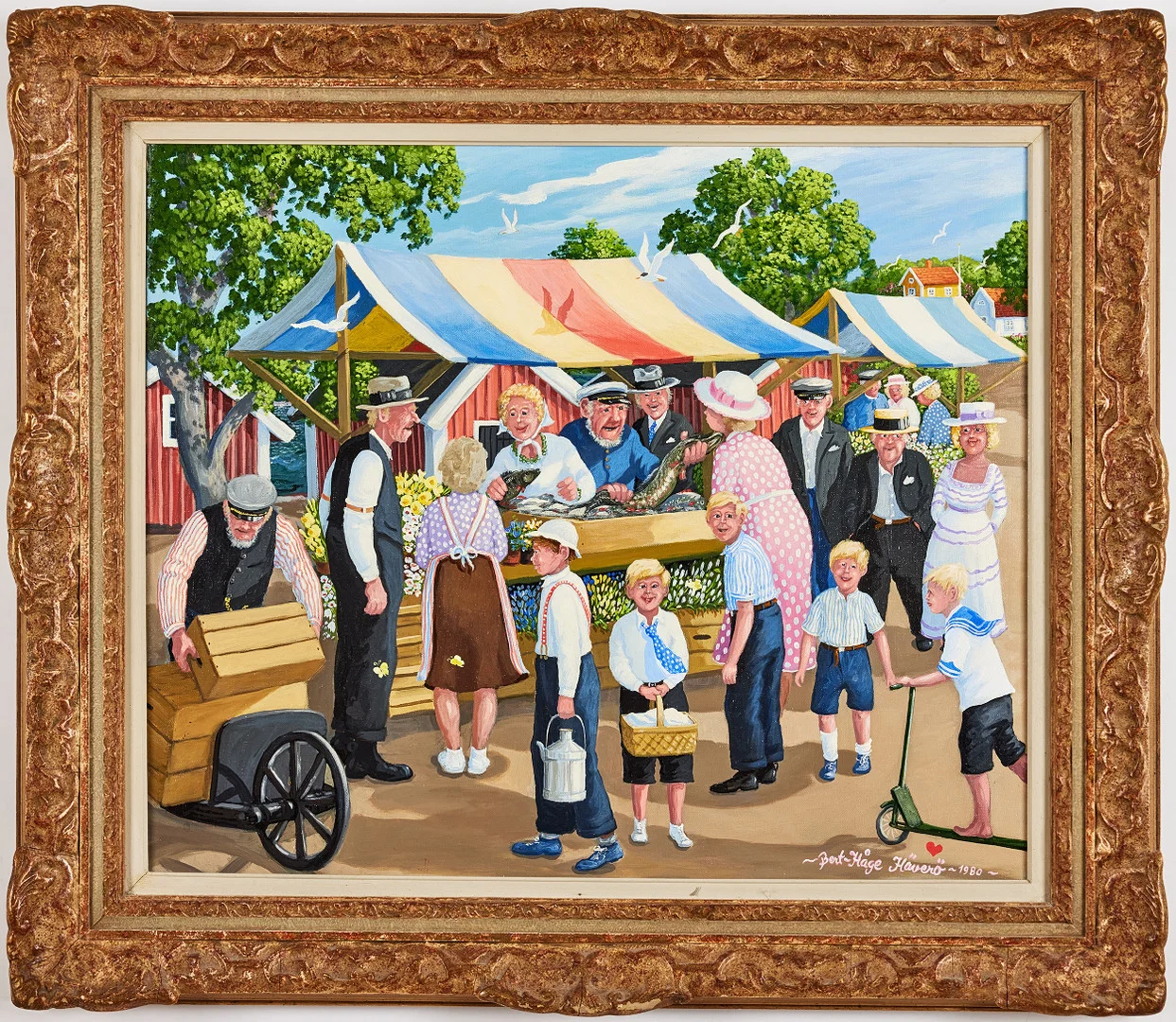 BERT HÅGE HÄVERÖ. Marknadsdag, olja på duk, 46 x 55 cm. — Paintings — Stockholms Auktionsverk Fine Art