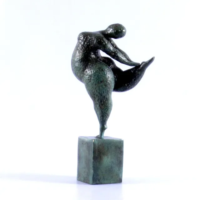 SKULPTUR, ballerina, grönpatinerad brons.