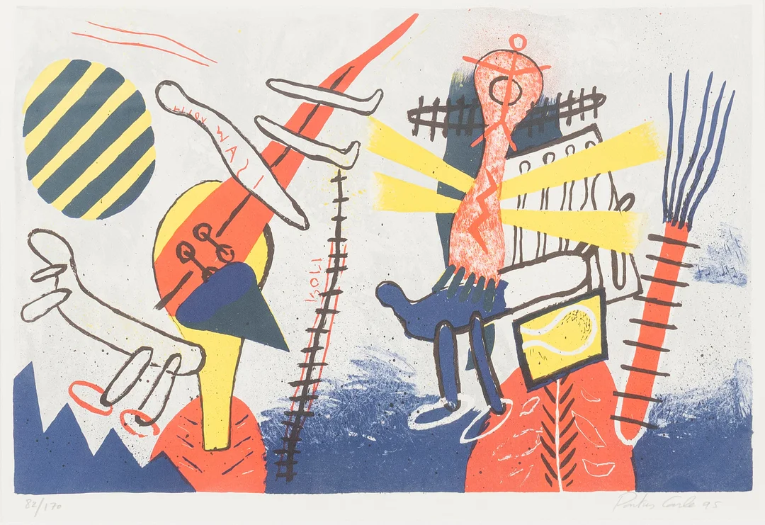 PONTUS CARLE. Figurkomposition, litografi, signerad , numrerad 82/170 daterad 95. — Engravings & Prints — Auktionshuset Kolonn