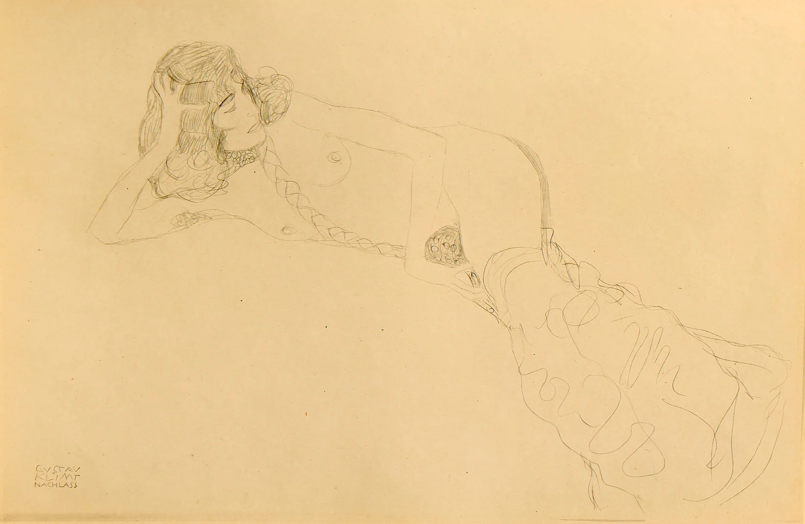 GUSTAV KLIMT. EFTER. "Fünfundzwanzig Handzeichnungen". Mapp med 22 st ljustryck 1919. — Engravings & Prints — Uppsala Auktionskammare