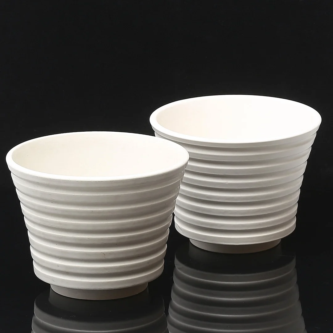 WILHELM KÅGE. Ytterfoder, 1 par, "Carrara", stengods, Gustavsberg, 1940-tal. — European — Auktionshuset Kolonn