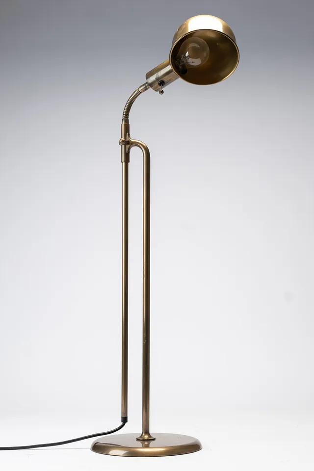 Florian Schulz, Stehleuchte / Lampe, Kupfer und Messing, Deutschland,1970er Jahre.