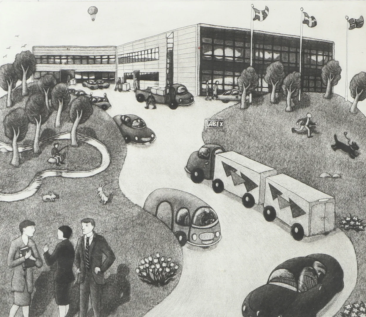 EVA REX. "Labex", etsning, signerad 1999. — Engravings & Prints — Helsingborgs Auktionskammare