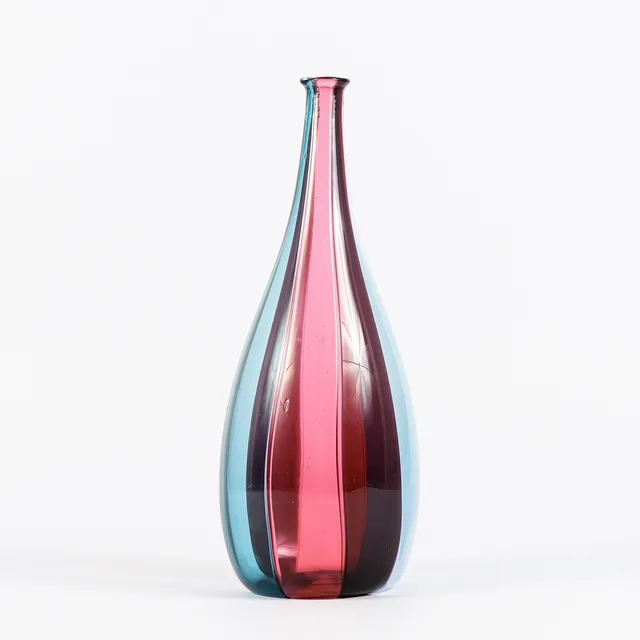 FULVIO BIANCONI. Vas, "Spicchi", glas, Venini, Murano, Italien, 1950-tal.