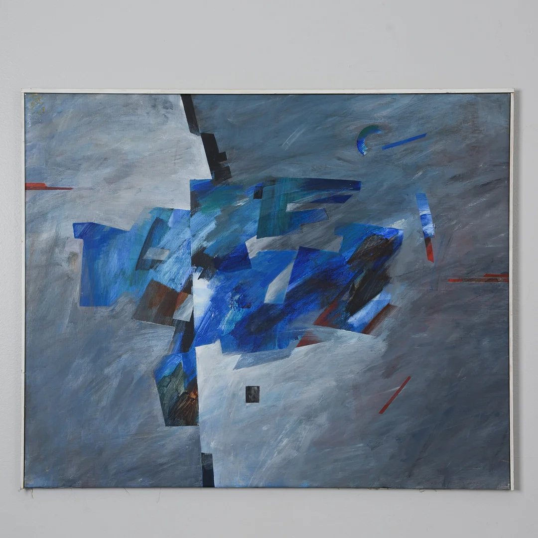 BARBRO HENRIKSON. Abstrakt komposition, olja p å duk, 1900-talets andra del. — Paintings — Formstad Auktioner