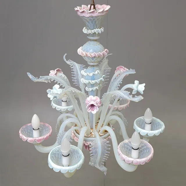 LÁMPARA DE CRISTAL DE MURANO, SIGLO XX.