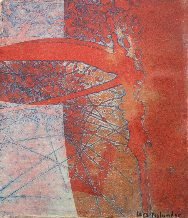 LARS RYLANDER. Komposition. Grafiskt blad, signerad.