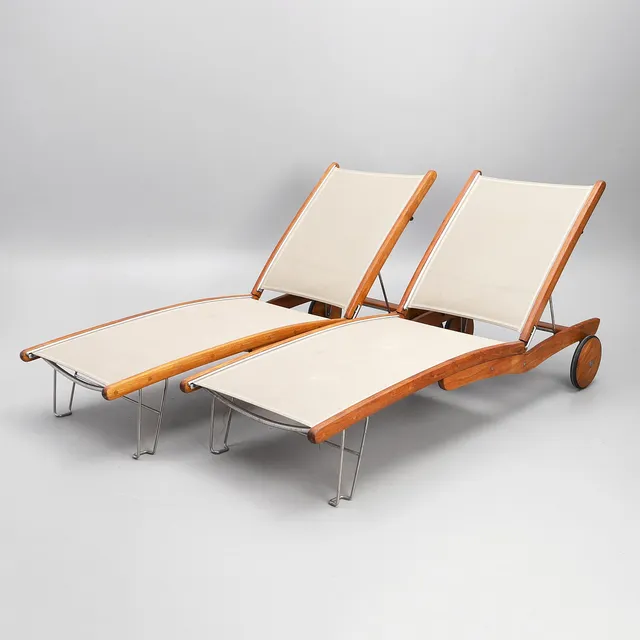 SOLSÄNGAR 1 par, Gloster, teak.