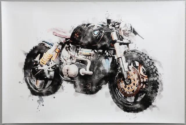 LARS TUNEBO. Mixed media, original, på papper, signerad.