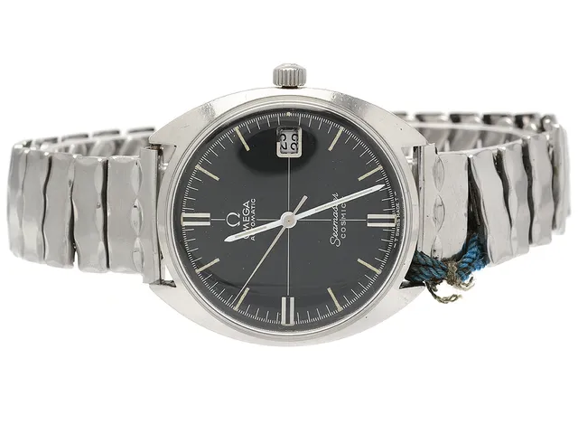 Omega, Seamaster Cosmic, nr.66026-T00L107, herrur, 35mm, stål, automatisk, datum, plexiglas, flexlänk (defekt, ej original)