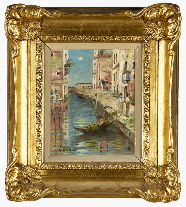 CECILIA VON GEGERFELT OLANDER (1885–1971). Motiv från Venedig, olja på duk, signerad.