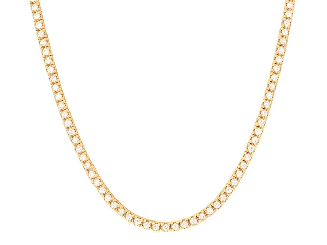 RIVIERECOLLIER, 18K guld, 227 briljantslipade diamanter ca 3,85 ctv, ca TW-TCr/VVS-VS, längd 50 cm, vikt 24,7 g, enstaka diamanter med mindre nagg på kuletten.