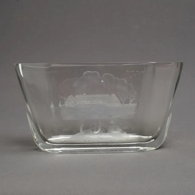 EDWARD HALD. Skål, glas, Orrefors.
