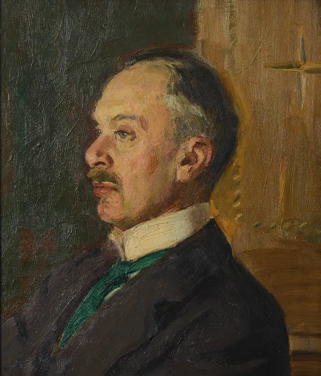 WILHELM SMITH. Porträtt av man, olja på duk, signerad samt daterad 1913.