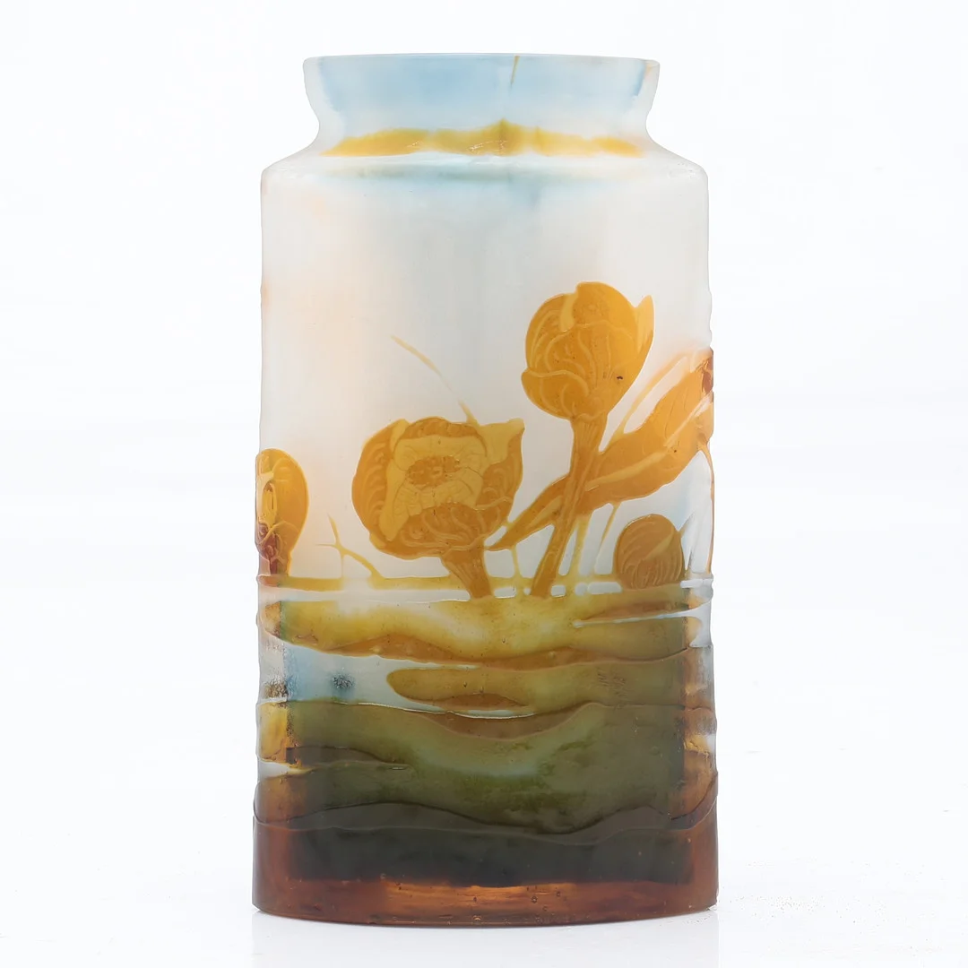 ÉMILE GALLÉ. Vase with aquatic plants. — Art glass — Balclis