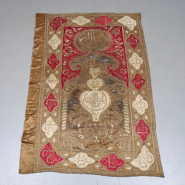 BRODERI, på siden, orientaliskt, 1800-/1900-tal.