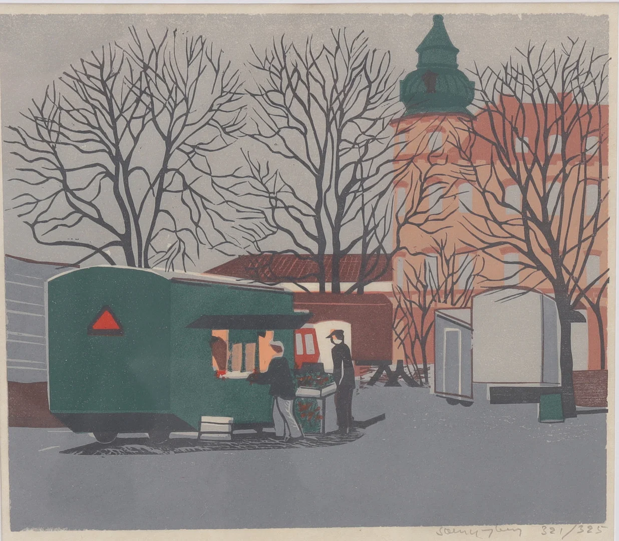 SVEN LJUNGBERG. Färgsnitt, signerad, numrerad 321/325. — Engravings & Prints — Växjö Auktionskammare