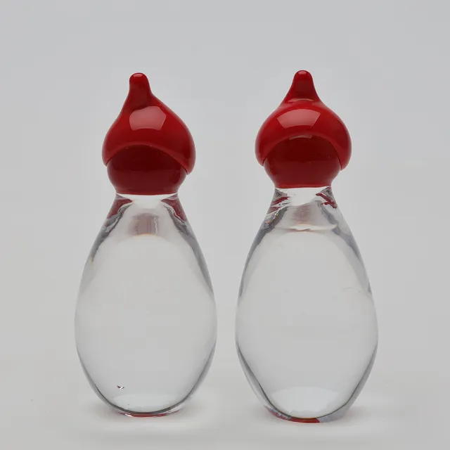 HANNE DREUTLER. SKULPTURER, glas, 2 st, Studio glashyttan Åhus, signerade.