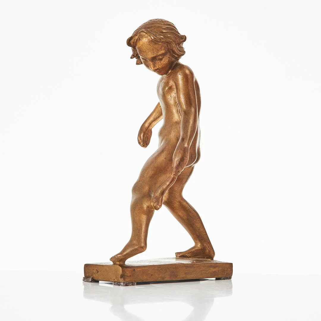 AXEL WALLENBERG. Pojke med fisk. — Sculptures & Bronzes — Stockholms Auktionsverk Magasin 5