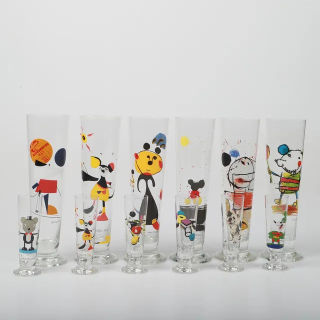 LASSE ÅBERG. Öl-samt snapsglas, 6+6 stycken, Ritzenhoff, Tyskland.